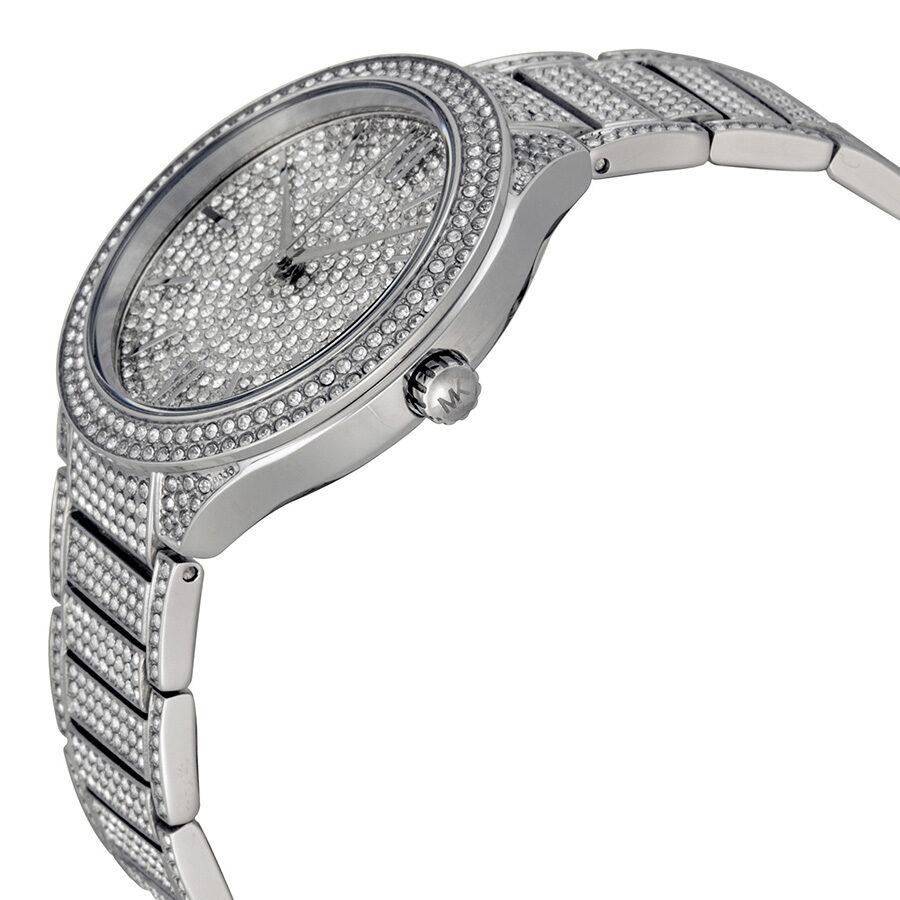 Michael Kors Kerry MK3359 angle view showing crystal pave case and bracelet detail