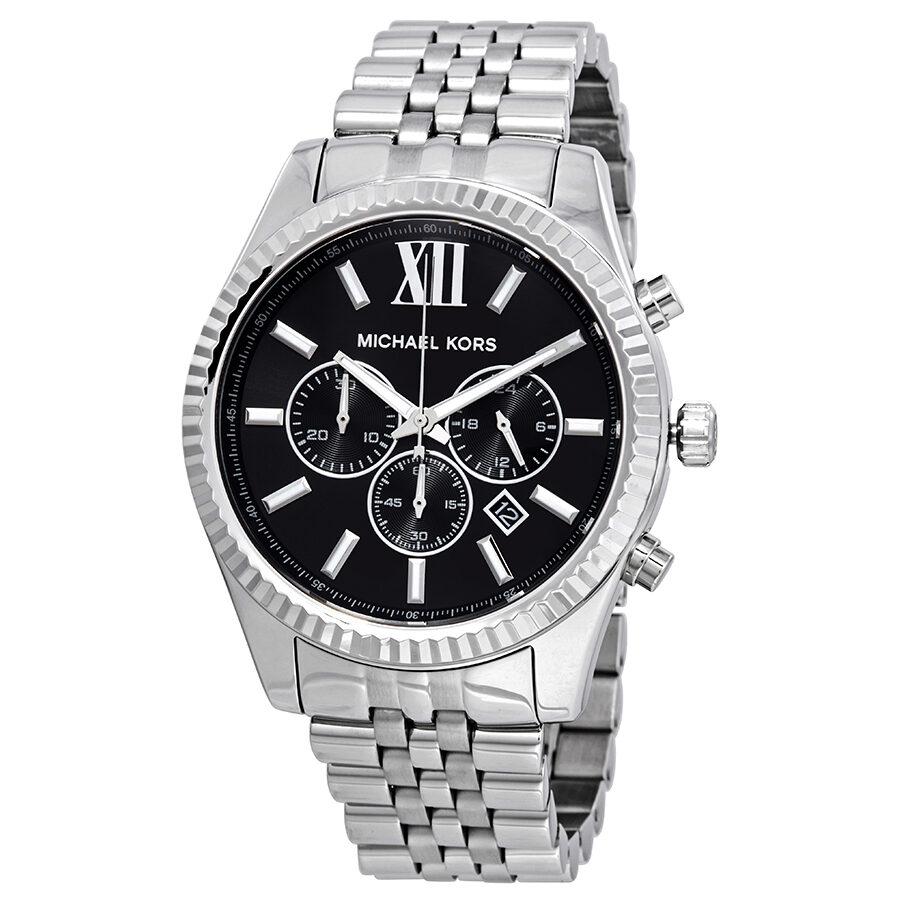 Michael Kors Lexington Reloj cronógrafo con esfera negra para hombre MK8602