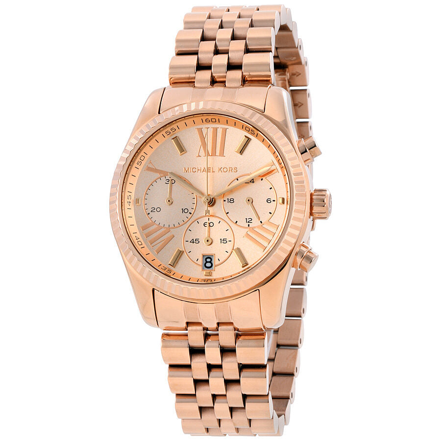 Michael Kors Lexington Reloj cronógrafo con esfera rosa para mujer MK5569
