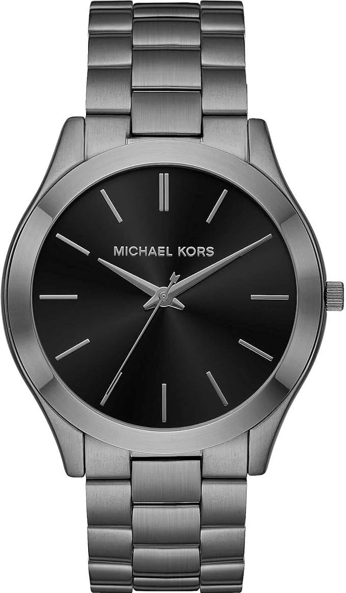 Michael Kors MK1044SET black dial men's watch with stainless steel bracelet and stick indices