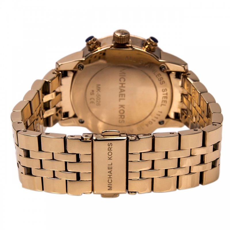 Michael Kors Reloj cronógrafo de oro rosa para mujer MK5026
