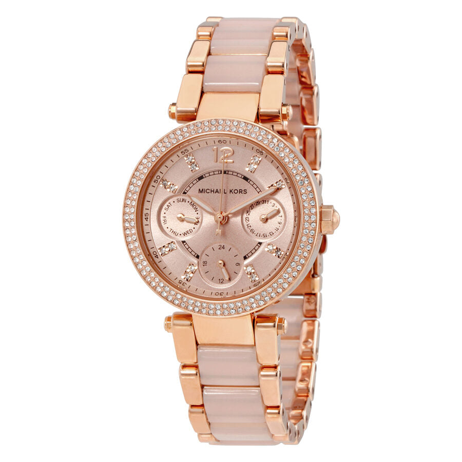 Michael Kors Parker Mini multifunción Rose Dial señoras reloj MK6110