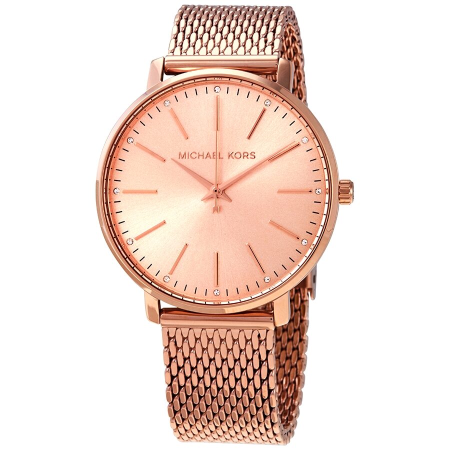 Michael Kors Pyper Quartz Crystal Rose Gold Dial Ladies Watch MK4340
