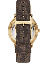 ساعة مايكل كورس النسائية MK2857، مصنوعة من الكريستال الكوارتزي الأبيض، بمينا أبيض.