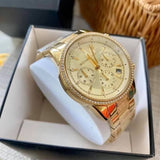 ساعة مايكل كورس ريتز كرونوغراف ذهبية اللون للنساء MK6597