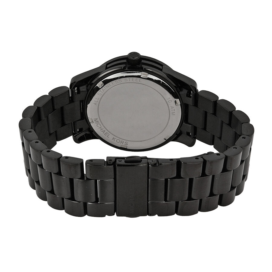 Michael Kors Runway Black and Gold Dial Black Ion-plated Ladies Watch MK6057