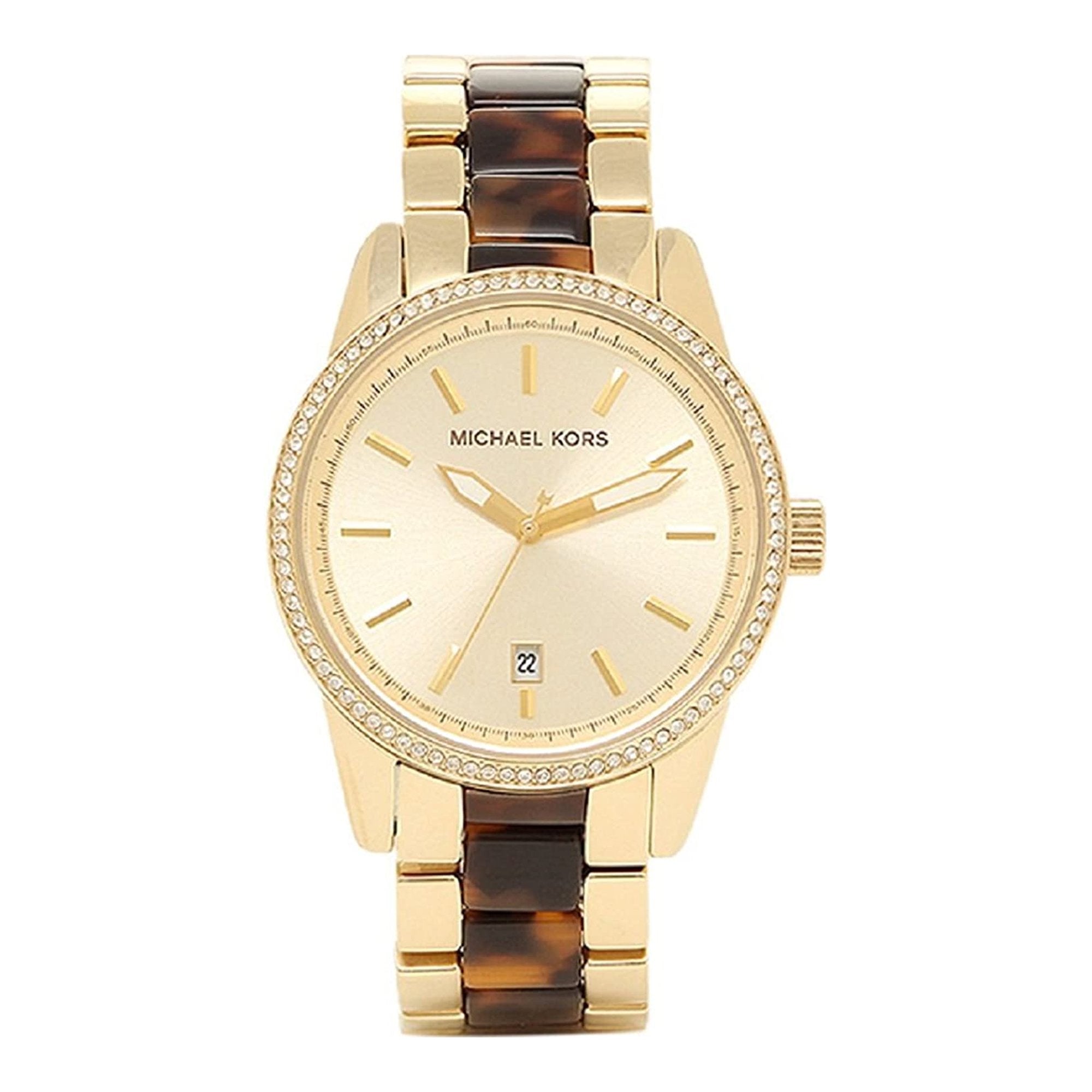 Michael Kors Reloj de mujer de acero inoxidable de dos tonos MK6372