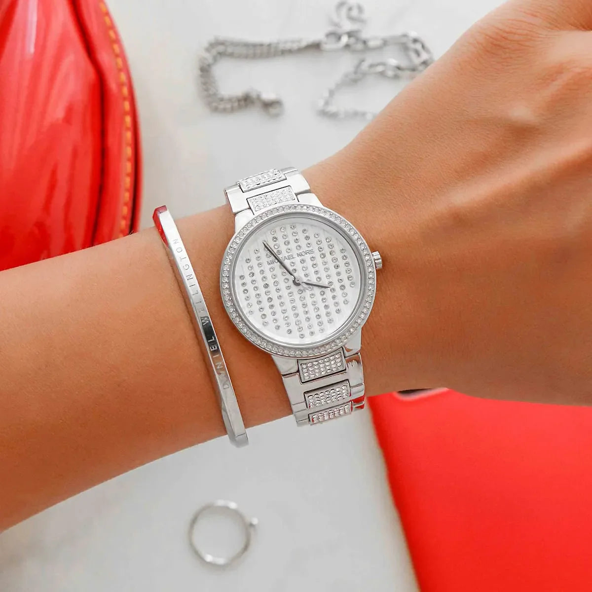 Michael Kors Gabbi Glitz Silver Women's Watch - MK3984