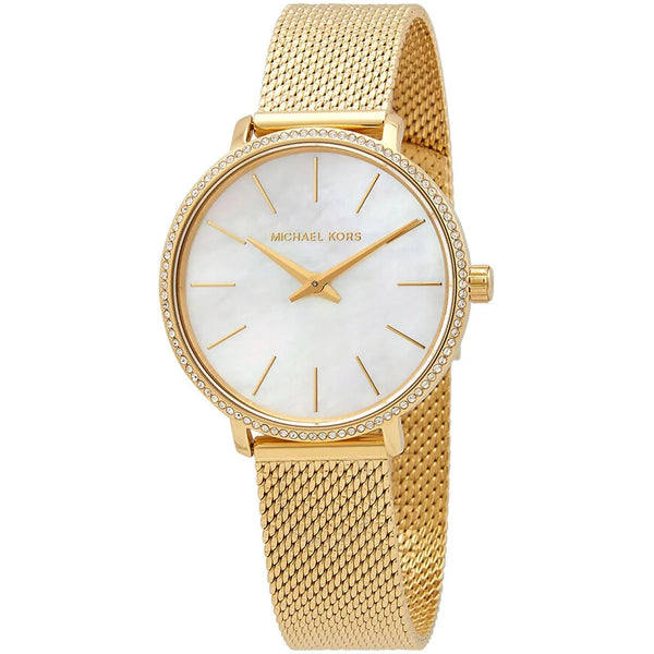 Michael Kors Pyper Quartz Mother of Pearl White Dial Gold Mesh Bracelet Watch For Women - MK4619 mk4619 - Image 2