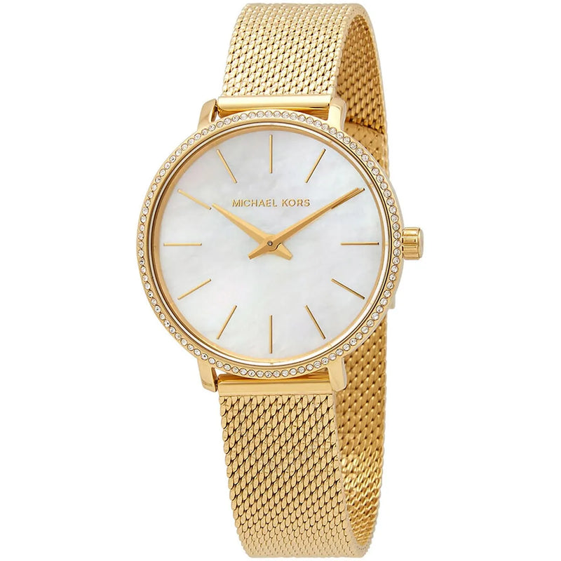 Michael Kors Pyper Quartz Mother of Pearl White Dial Gold Mesh Bracelet Watch For Women - MK4619 mk4619 - Image 2