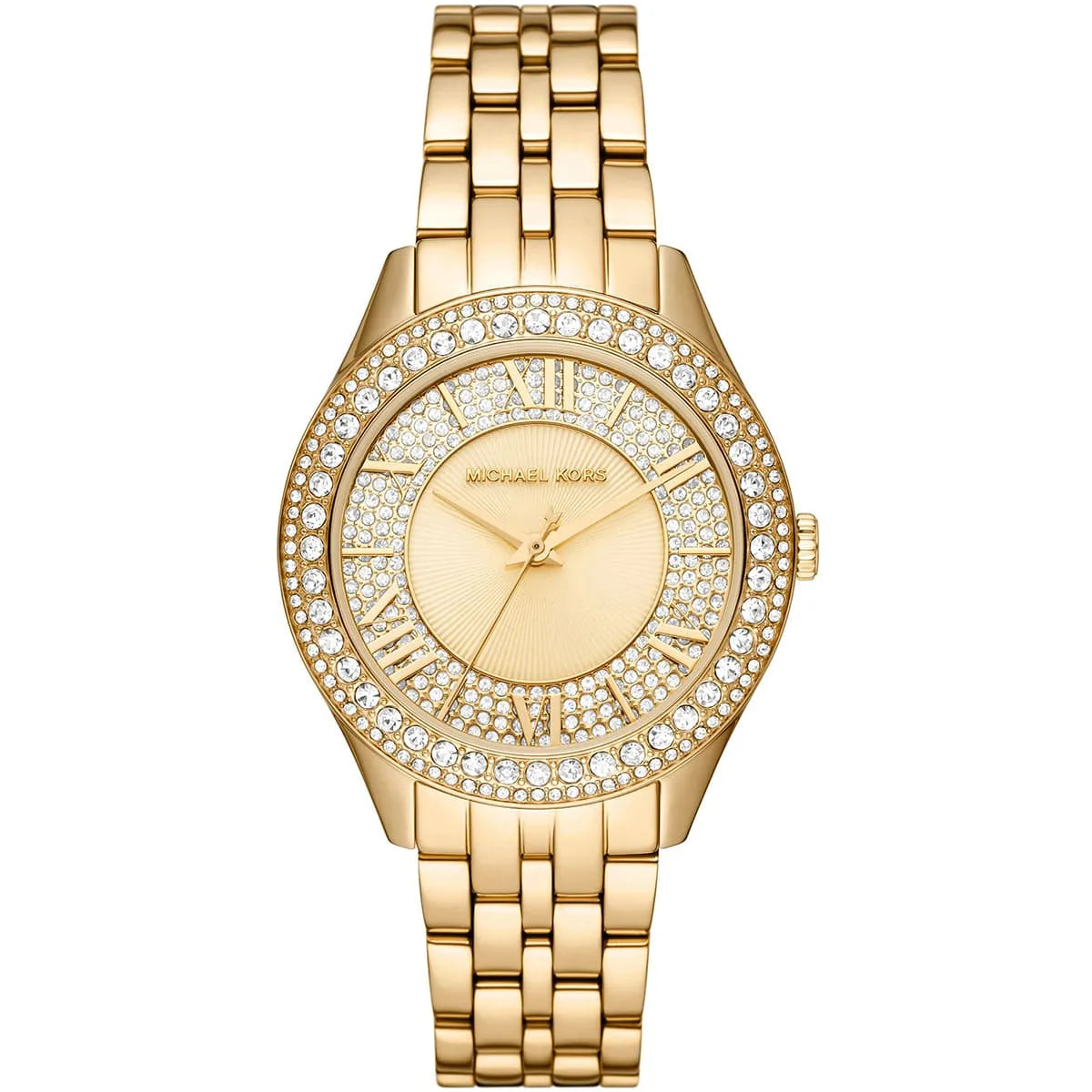 Michael Kors Harlowe Pave Quartz Crystal Gold-Tone Women's Watch - MK4709