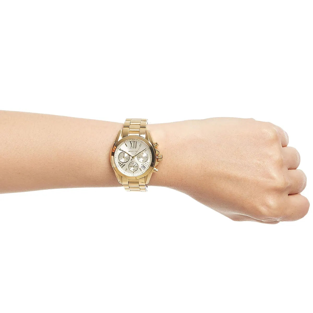 Michael Kors Mini Bradshaw Reloj cronógrafo dorado para mujer MK6267