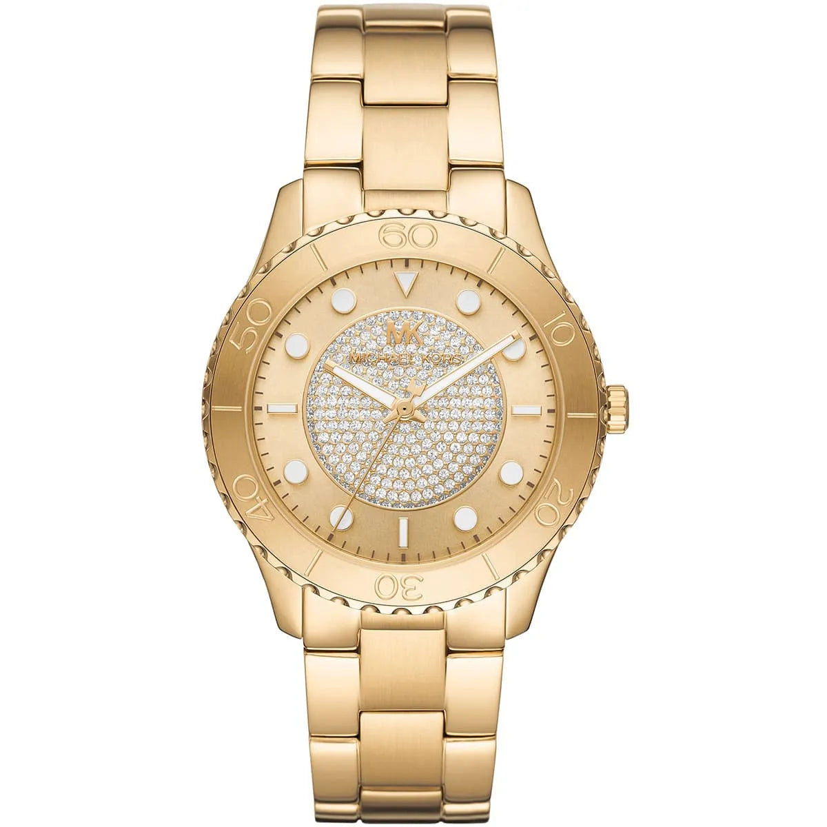 Michael Kors Runway Reloj de cuarzo con esfera dorada para mujer MK6911