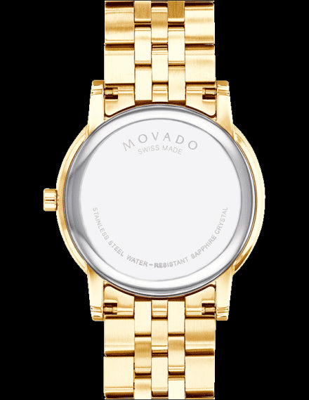 Movado Museum Classic black dial gold steel strap watch for men - 607203 607203 - Image 3