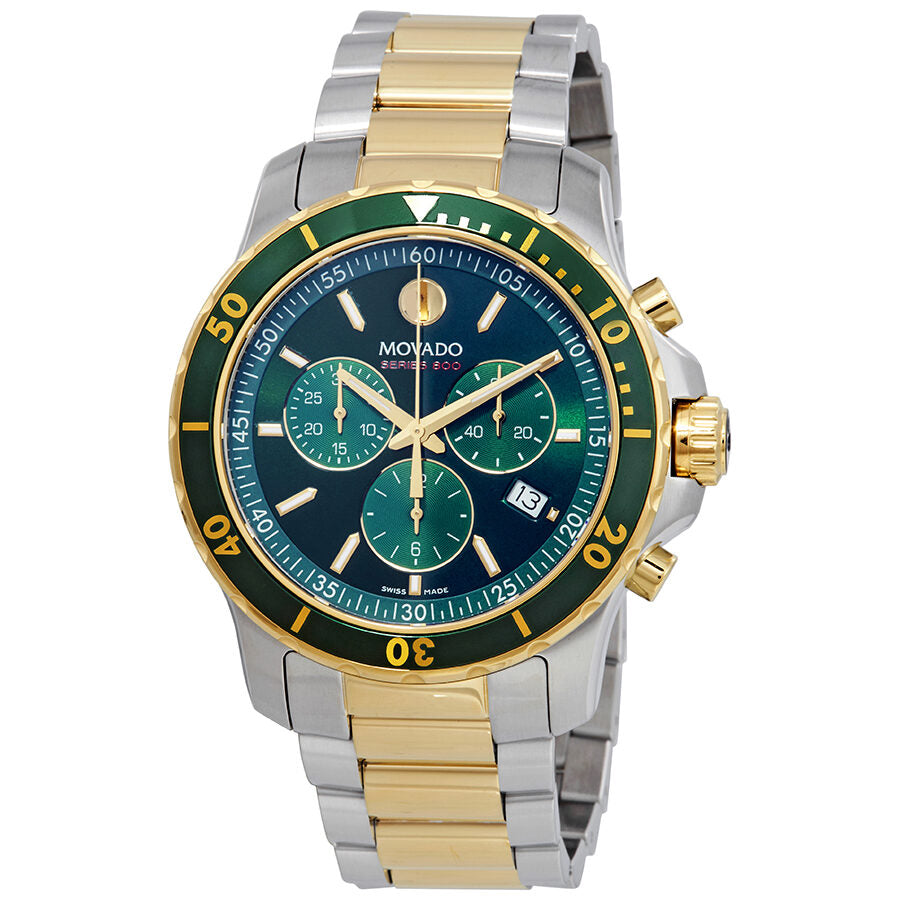 Movado 800 Reloj cronógrafo para hombre con esfera verde bicolor 2600148