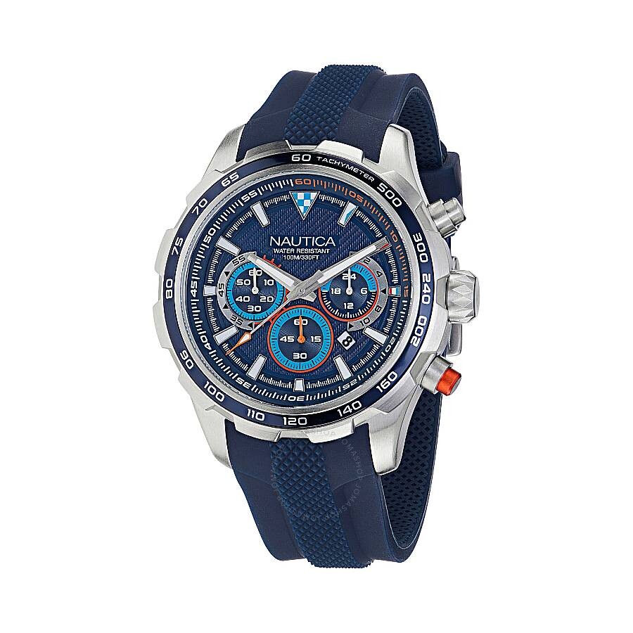 Nautica Nst 101 Chronograph Quartz Blue Dial Men's Watch NAPNSF303 - The Watches Men & Co