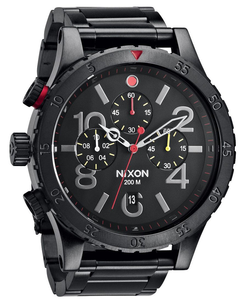 NIXON ブラックダイアル 腕時計 約43mm Buy Nixon 48-20 Chrono Black Dial Black Ion-plated Men's Watch