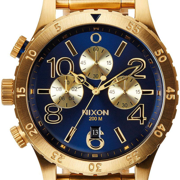 Buy Nixon 48-20 Chrono Blue Dial Gold PVD Men's Watch A486-1922