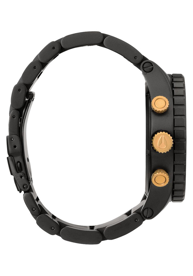 Nixon 51-30 Reloj cronógrafo negro mate y dorado para hombre A083-1041