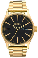 Reloj Nixon Sentry para hombre con esfera negra y tono dorado A356-510