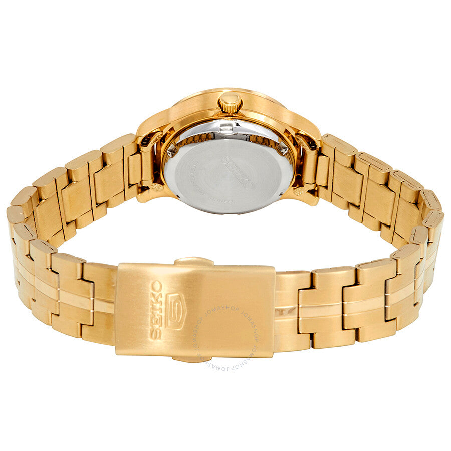 Open Box - Seiko Series 5 Automatic Gold Dial Gold-tone Ladies Watch SYME02 - The Watches Men & Co #3