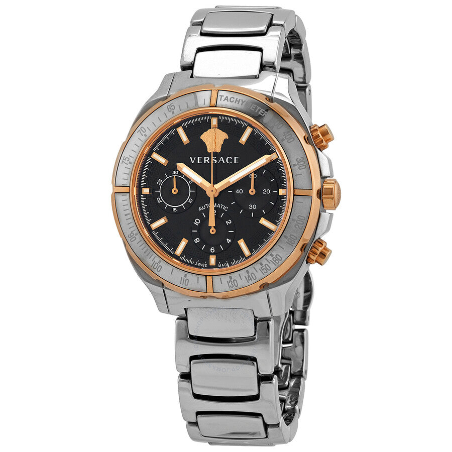 Pre-owned Versace Chronograph Automatic Black Dial Men's Watch VEK800519 - The Watches Men & Co