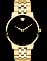 Movado Museum Classic black dial gold steel strap watch for men - 607203 607203 - Image 1