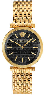 Versace V-Twist Black Dial Gold Mesh Bracelet Watch for Women - VELS00819 VELS00819 - Image 1