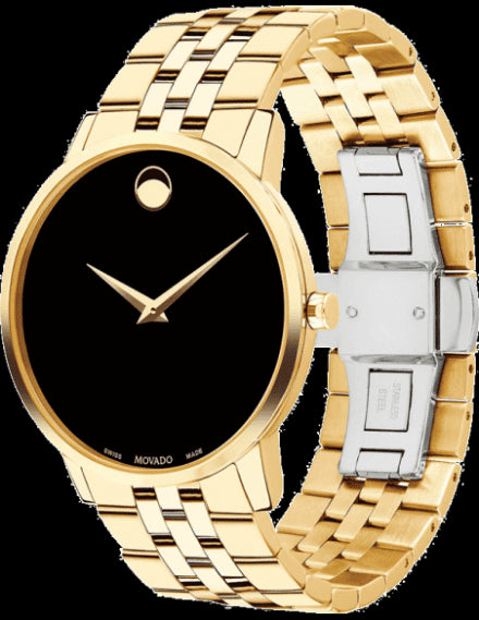 Movado Museum Classic black dial gold steel strap watch for men - 607203 607203 - Image 2