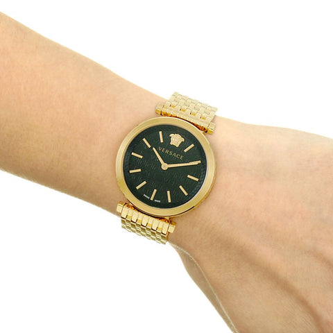 Versace V-Twist Black Dial Gold Mesh Bracelet Watch for Women - VELS00819 VELS00819 - Image 8