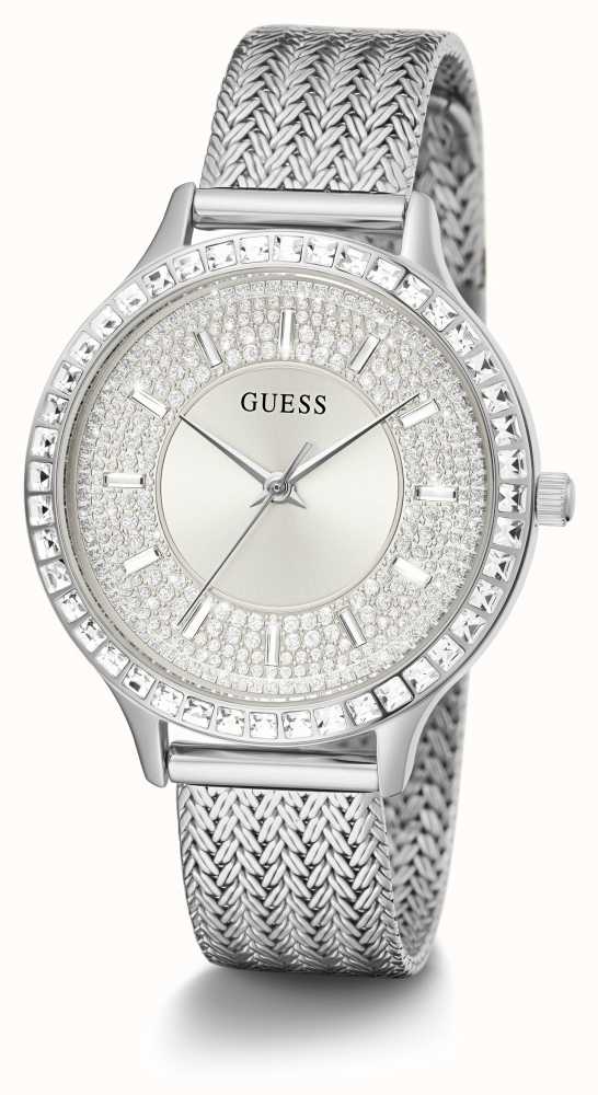 Guess Soiree Silver Tone Mesh Strap Women's Watch GW0402L1