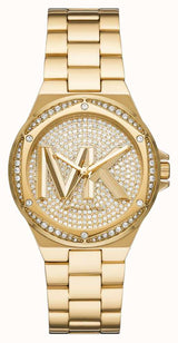 Michael Kors Lennox Pave Quartz Crystal Gold Dial Ladies Watch MK7229