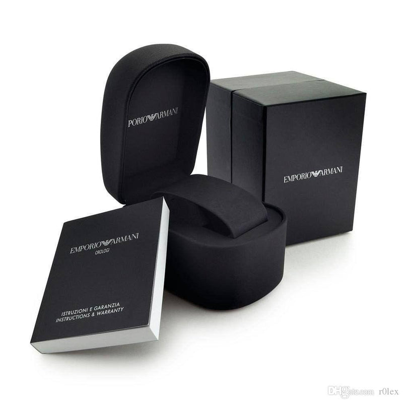 Emporio Armani Reloj Retro para Hombre con Esfera Negra y Plata AR1676