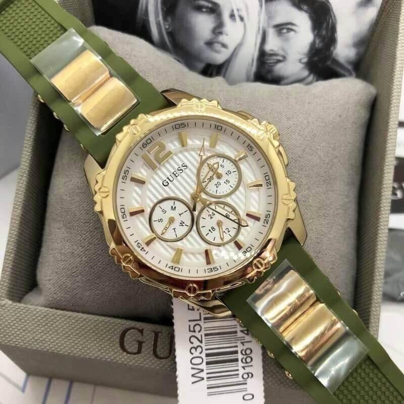 Guess Reloj Mujer Correa Silicona Verde Militar W0325L5