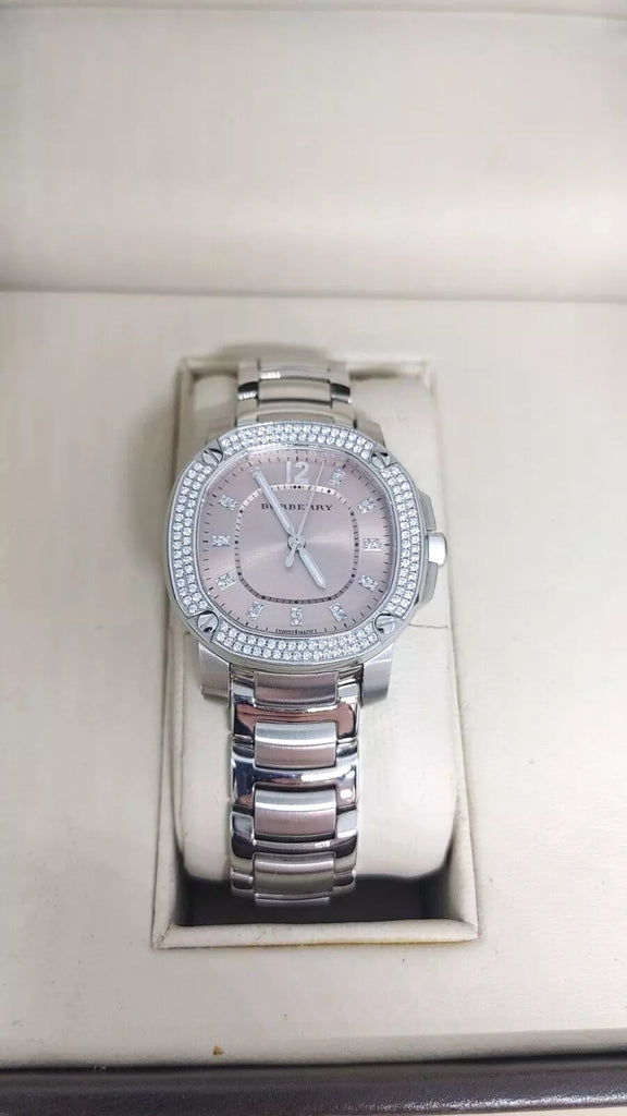 Burberry The Britain Diamonds Brown Dial Silver Steel Strap Watch for Women - BBY1803 BBY1803 - Image 2