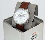 Fossil Retro Pilot Chronograph Brown Leather Men's Watch FS5809