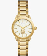Tory Burch Yellow Gold Collins White Dial Watch  Women's Watch TBW1300