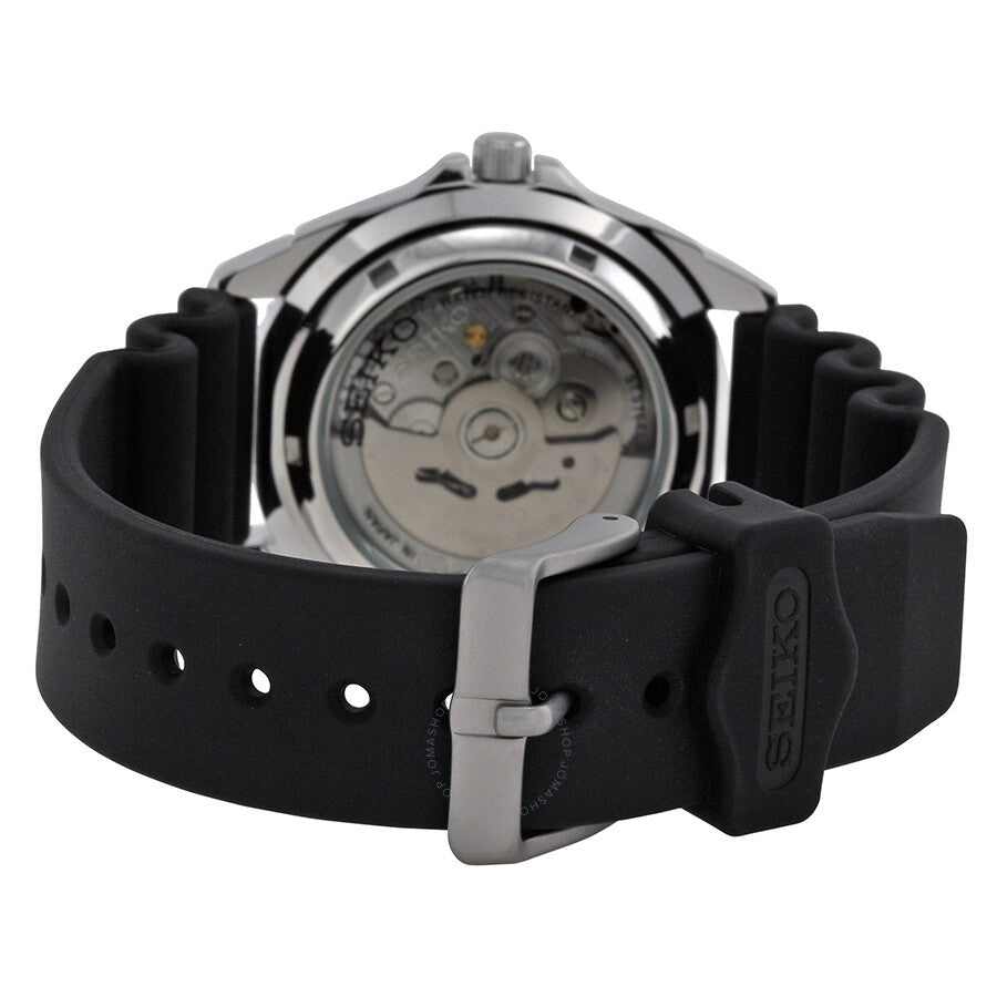 Seiko 5 Automatic Black Dial Black Rubber Men's Watch SNZB23J2 - Watches of America #3