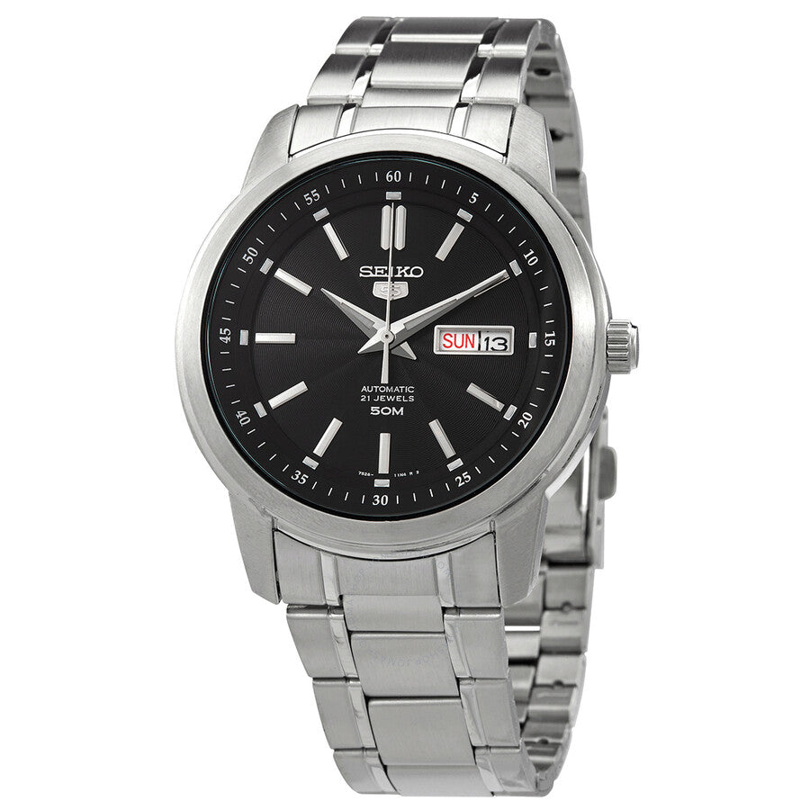 Seiko 5 Automatic Black Dial Men's Watch SNKM87 - The Watches Men & Co