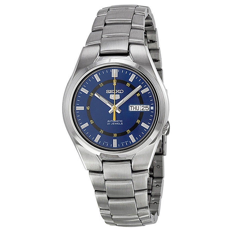 Seiko 5 Automatic Blue Dial Stainless Steel Men's Watch SNK615K1 - The Watches Men & Co