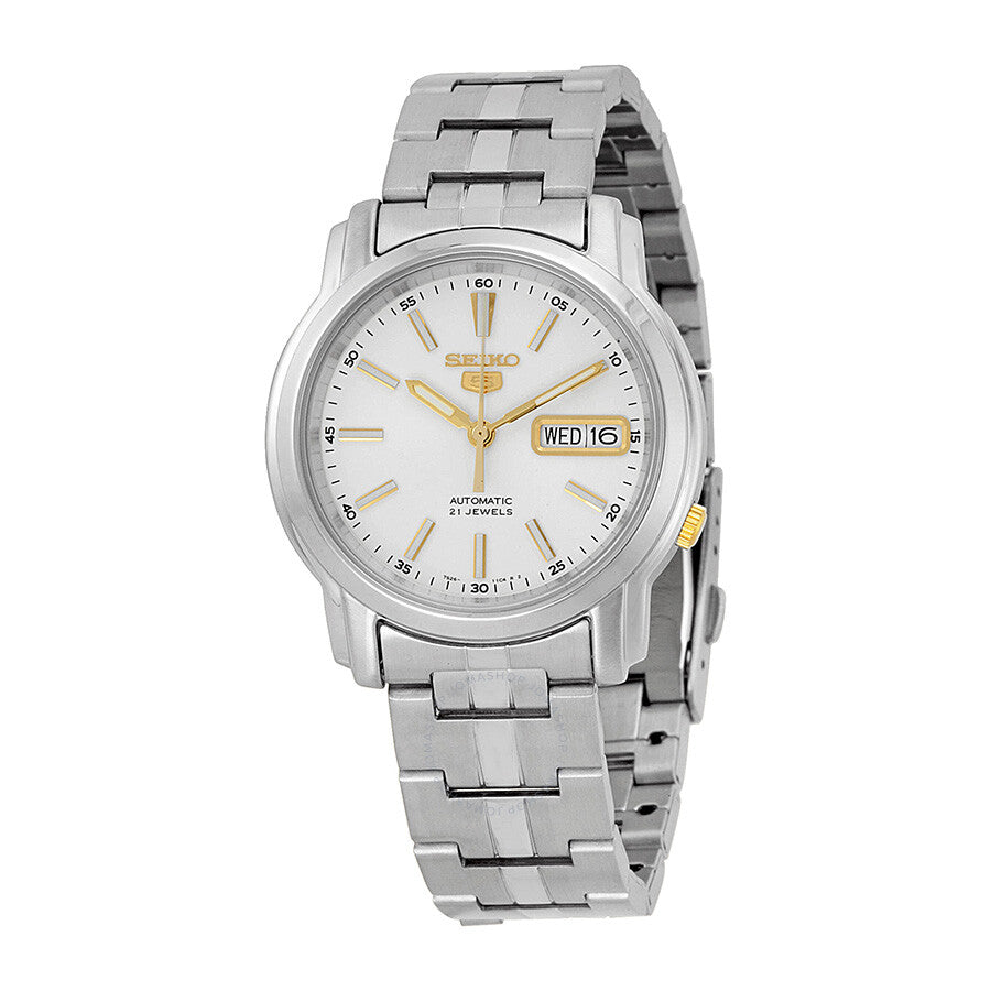 Seiko 5 Automatic Silver Dial Stainless Steel Men's Watch SNKL77 - The Watches Men & Co