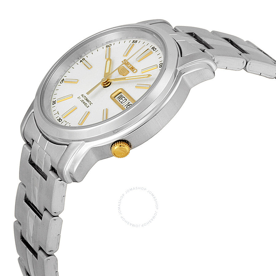 Seiko 5 Automatic Silver Dial Stainless Steel Men's Watch SNKL77 - The Watches Men & Co #2