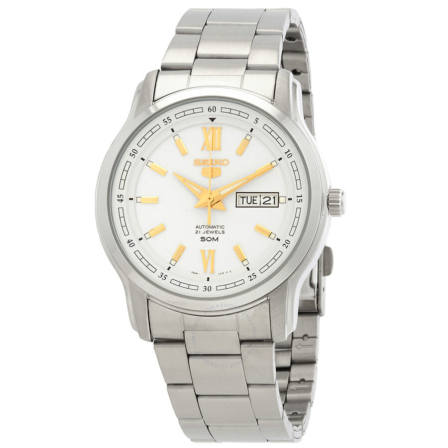 Seiko 5 Automatic White Dial Men's Watch SNKP15K1 - Watches of America