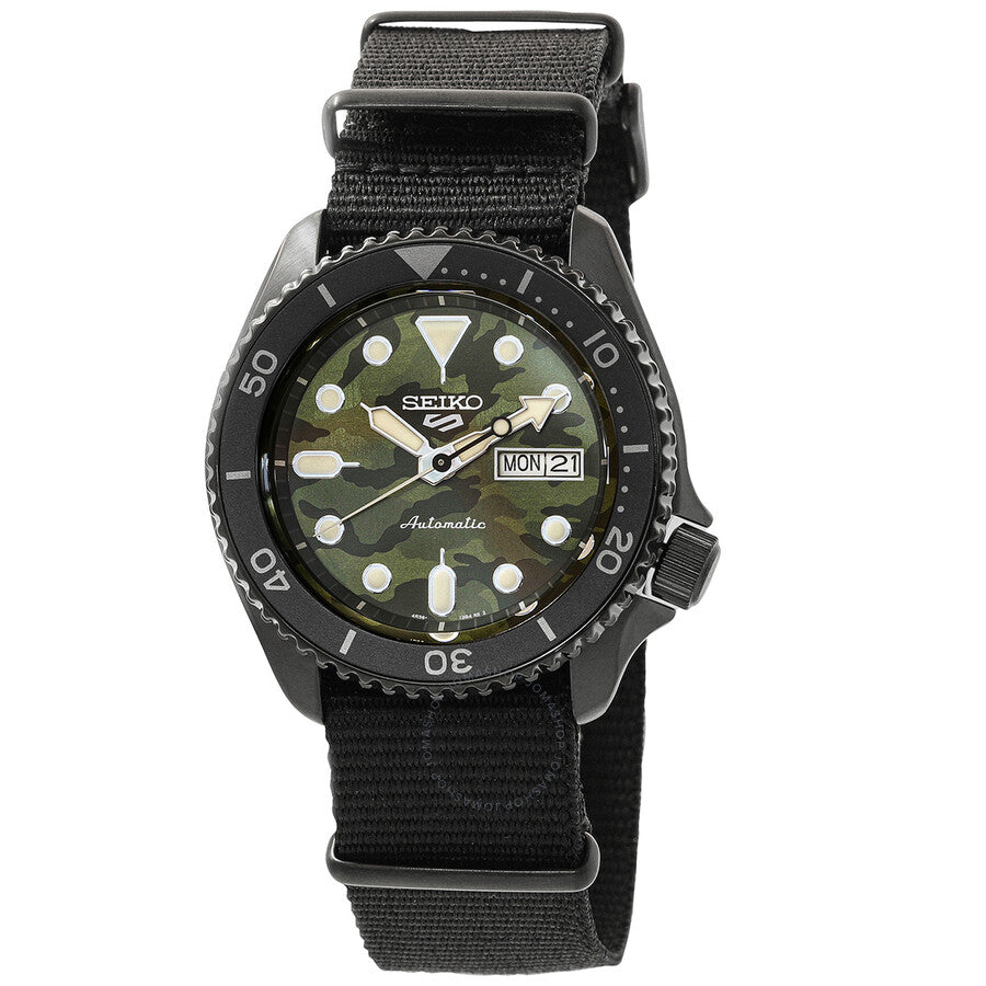 Seiko 5 Sports Automatic Green Camouflage Dial Men's Watch SRPJ37K1