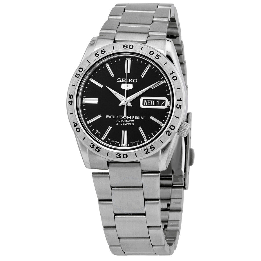 Seiko Automatic Black Dial Stainless Steel Men's Watch SNKE01J1 - Watches of America