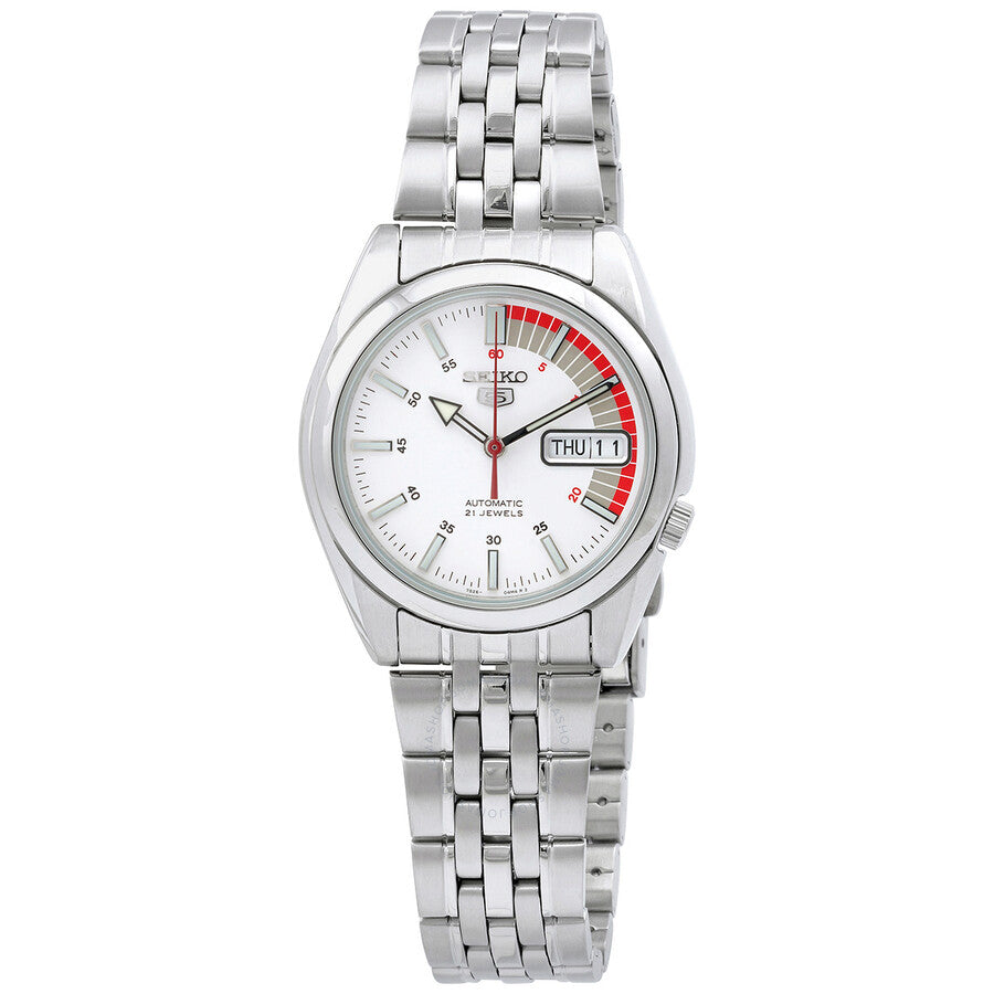 Seiko Automatic White Dial Men's Watch SNK369K1 - Watches of America
