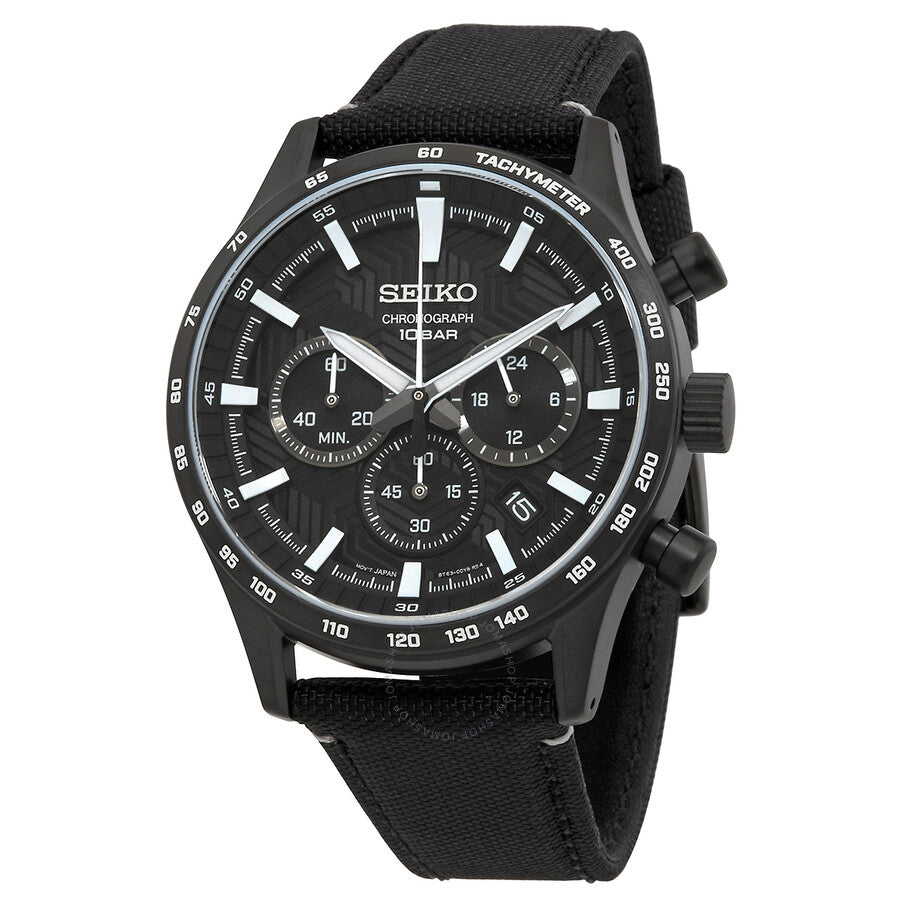 Seiko Chronograph Quartz Black Dial Men's Watch SSB417P1