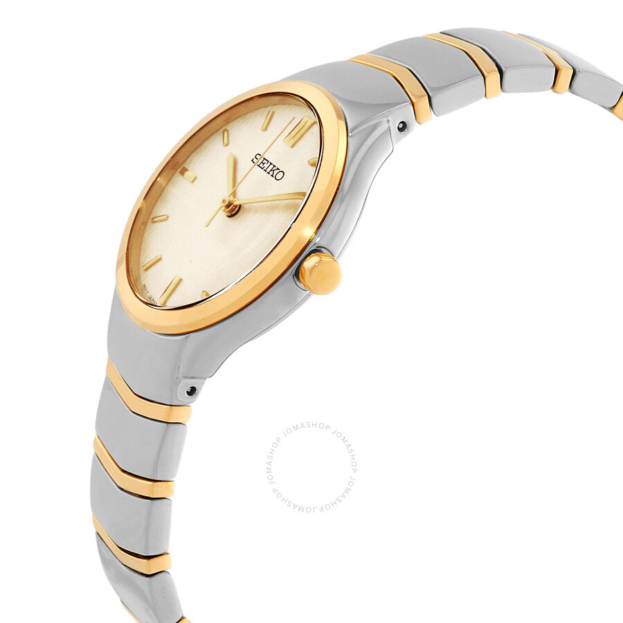 Seiko Discover More Quartz Champagne Dial Ladies Watch SUR550P1 - The Watches Men & Co #2