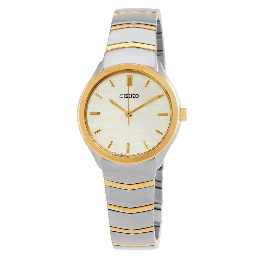 Seiko Discover More Quartz Champagne Dial Ladies Watch SUR550P1 - The Watches Men & Co