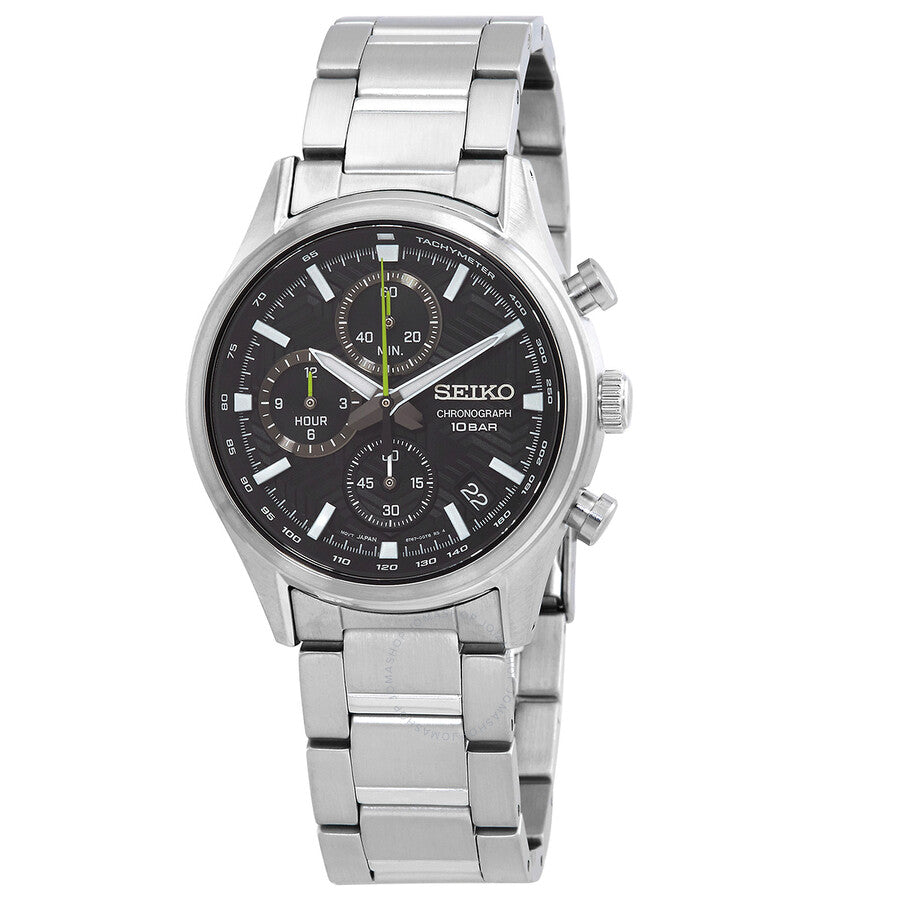 Seiko Dress Chronograph Quartz Black Dial Men's Watch SSB419P1